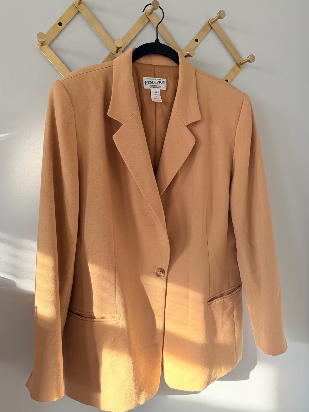 Pendleton 100% Virgin Wool Blazer in Camel — Made in USA